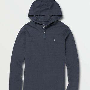 Blue Waffle Knit Hoodie